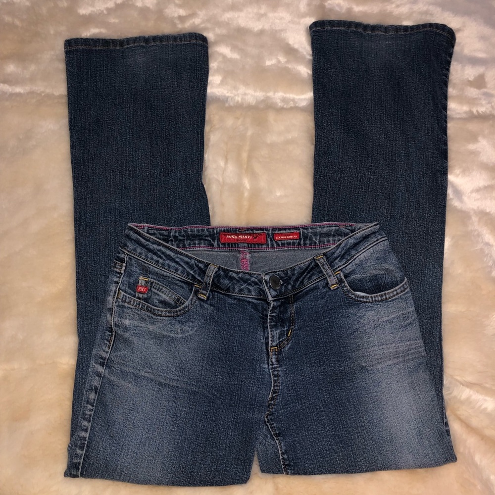 Miss Sixty Low Rise Flare Denim Dark Wash Jeans - Picture 4 of 8